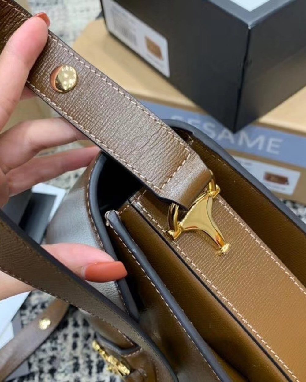 1:1 Replica Gucci Horsebit 1955 Shoulder Bag Brown Textured With A Vintage Effect For Women 9.8in/25cm GG ‎602204 1DB0G 2361