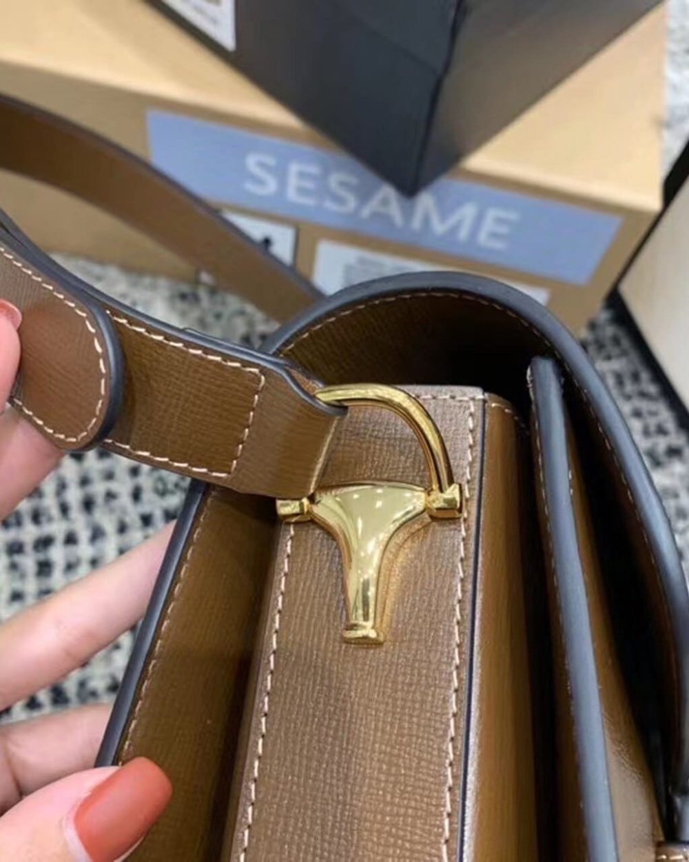 1:1 Replica Gucci Horsebit 1955 Shoulder Bag Brown Textured With A Vintage Effect For Women 9.8in/25cm GG ‎602204 1DB0G 2361