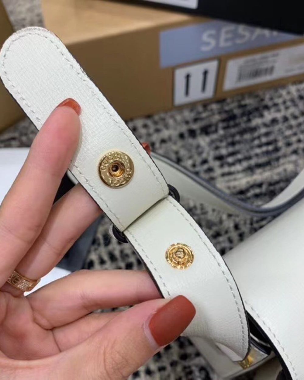 1:1 Replica Gucci Horsebit 1955 Shoulder Bag White For Women 9.8in/25cm GG ‎602204 1DB0G 9022