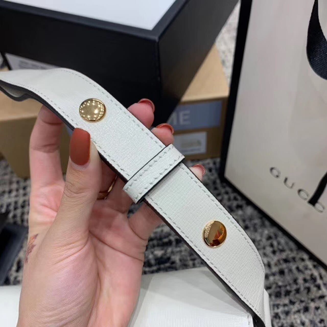 1:1 Replica Gucci Horsebit 1955 Shoulder Bag White For Women 9.8in/25cm GG 602204 1DB0G 9022 - Image 13