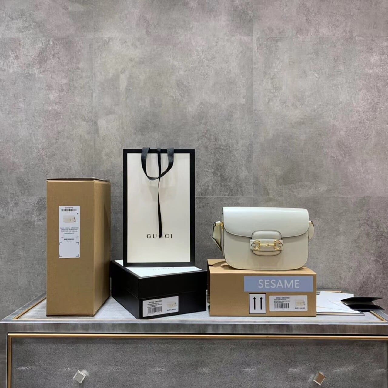 1:1 Replica Gucci Horsebit 1955 Shoulder Bag White For Women 9.8in/25cm GG 602204 1DB0G 9022 - Image 20