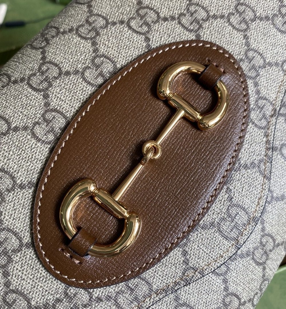 1:1 Replica Gucci Horsebit 1955 Small Bag Beige For Women 10.2in/26cm GG