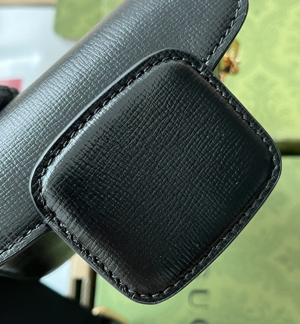 1:1 Replica Gucci Horsebit 1955 Strap Wallet Black For Women, Women's Bags 4.7in/12cm GG 699760 18YSG 1060