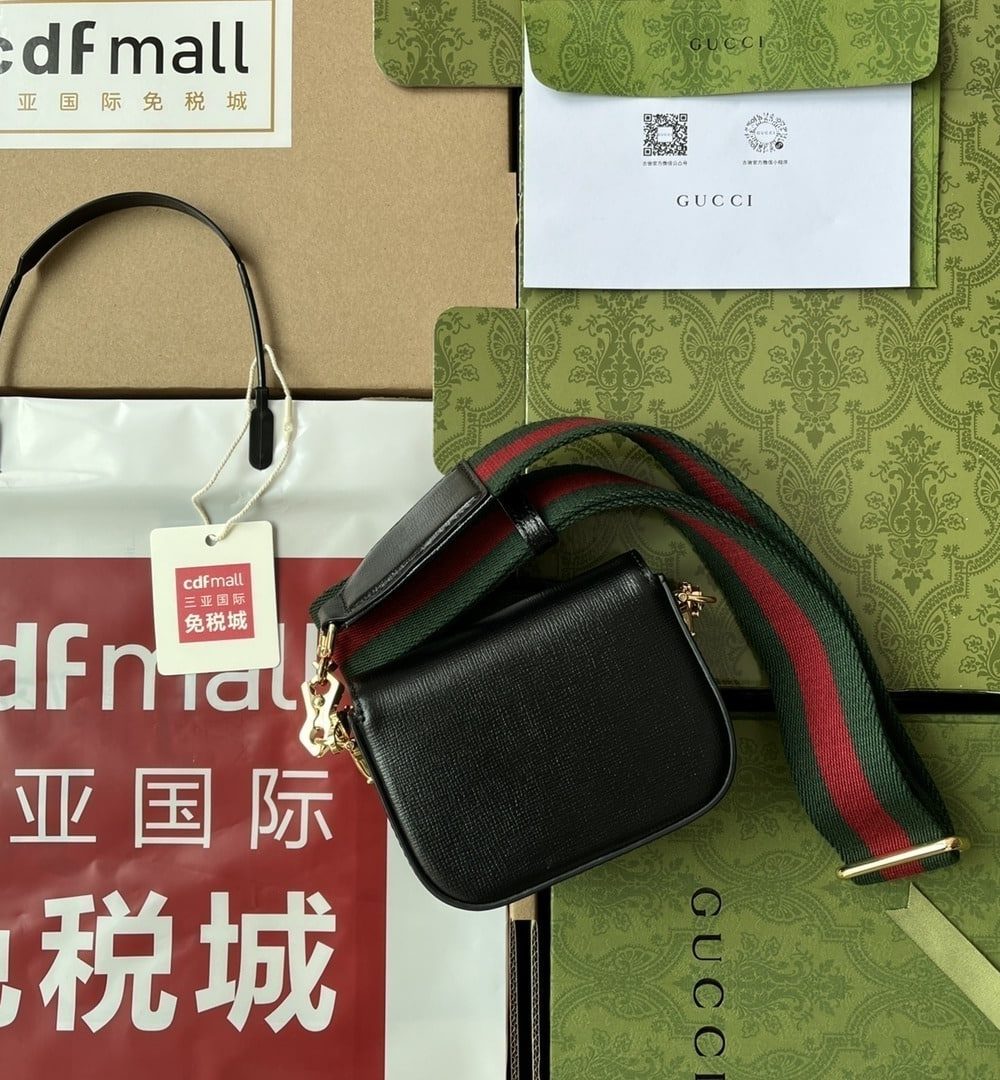 1:1 Replica Gucci Horsebit 1955 Strap Wallet Black For Women, Women's Bags 4.7in/12cm GG 699760 18YSG 1060