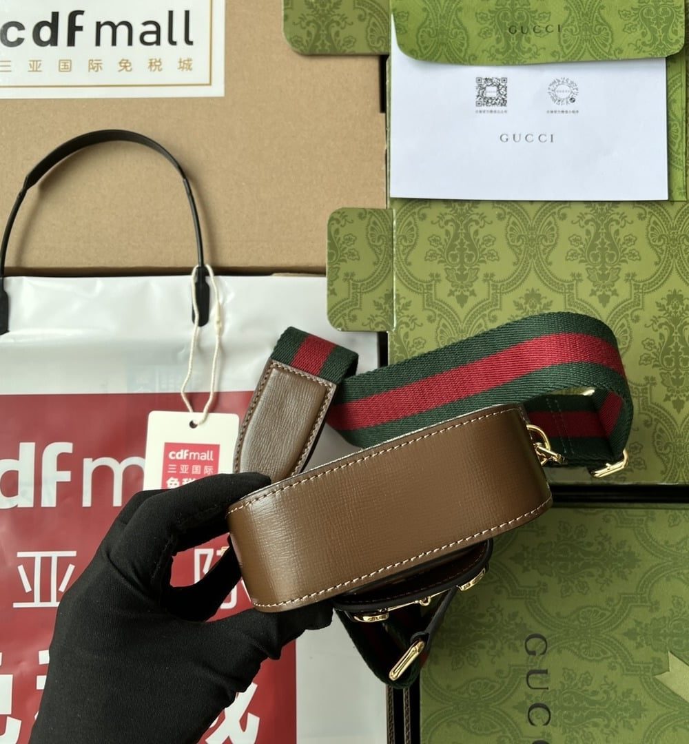 1:1 Replica Gucci Horsebit 1955 Strap Wallet Brown For Women, Women's Bags 4.7in/12cm GG ‎699760 HUHHG 8565