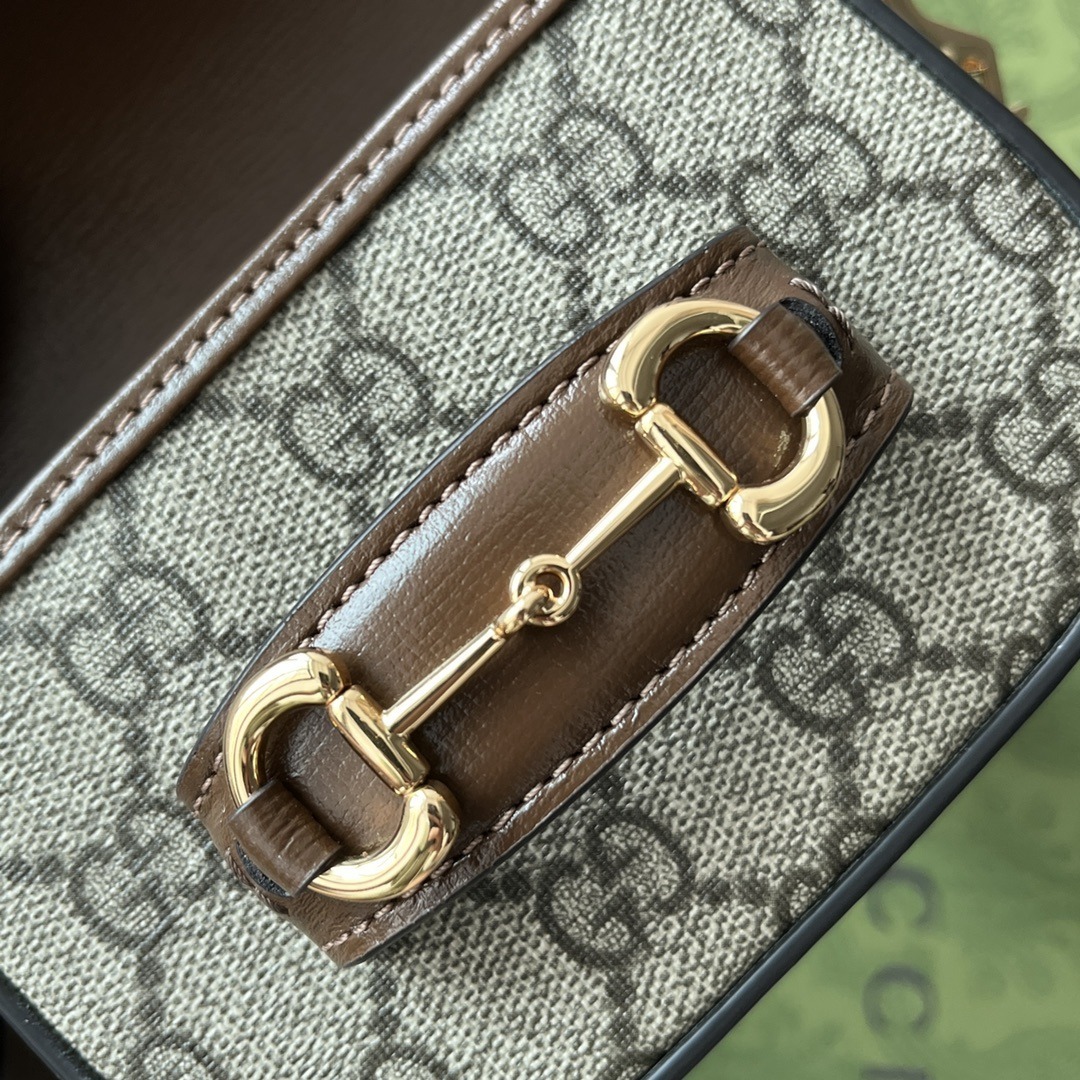 1:1 Replica Gucci Horsebit 1955 Strap Wallet Brown For Women, Women's Bags 4.7in/12cm GG 699760 HUHHG 8565 - Image 9