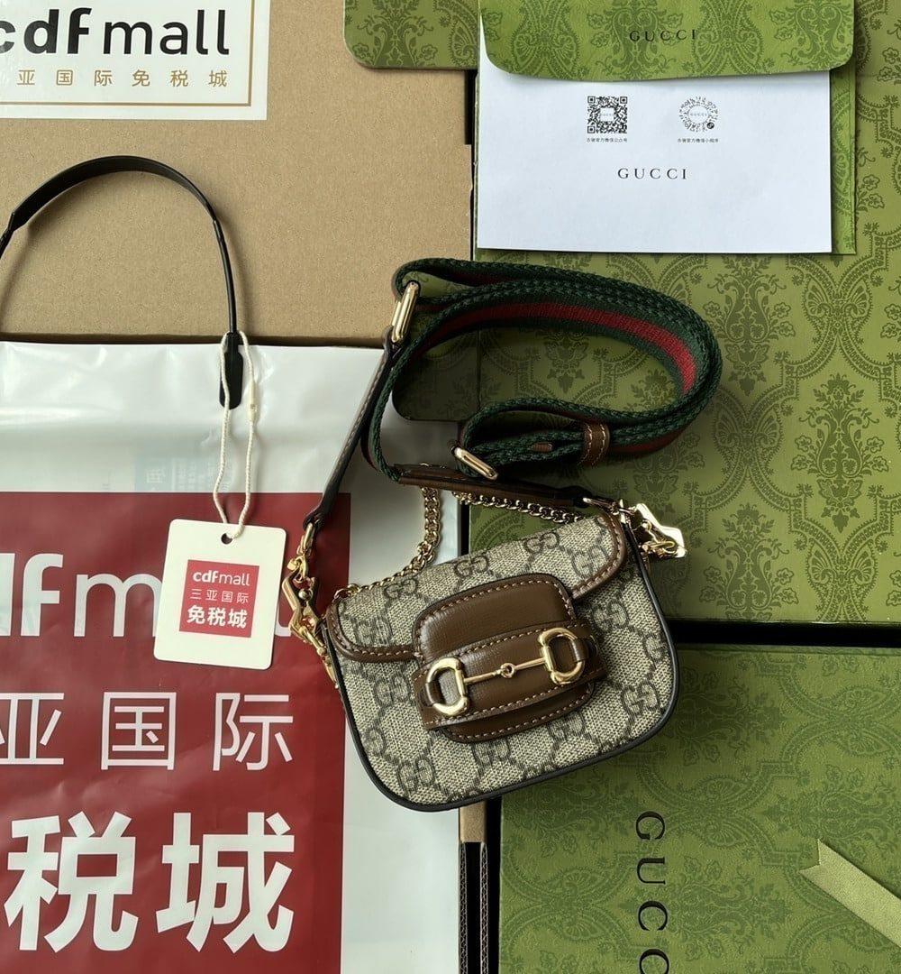 1:1 Replica Gucci Horsebit 1955 Strap Wallet Brown For Women, Women's Bags 4.7in/12cm GG 699760 HUHHG 8565