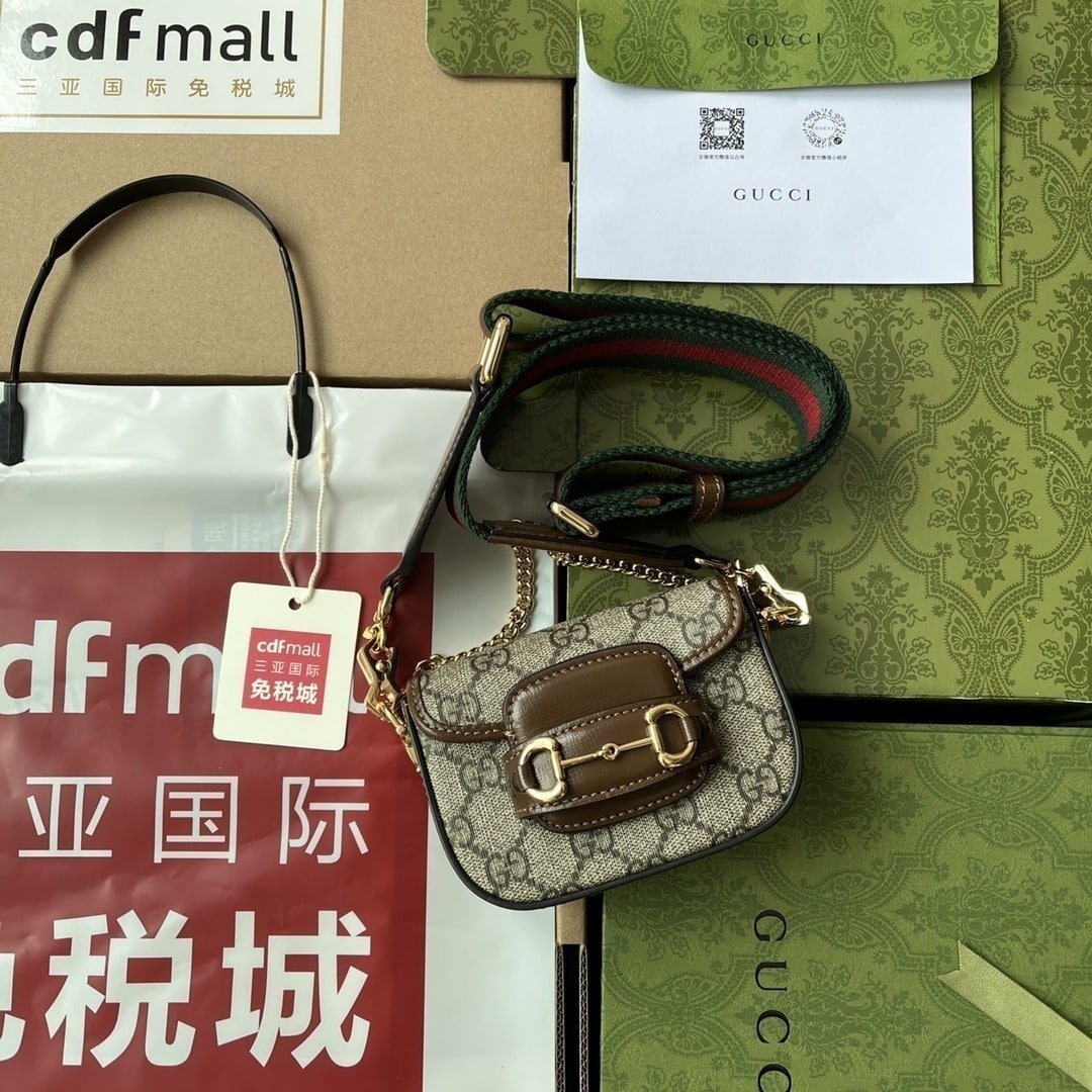 1:1 Replica Gucci Horsebit 1955 Strap Wallet Brown For Women, Women's Bags 4.7in/12cm GG 699760 HUHHG 8565