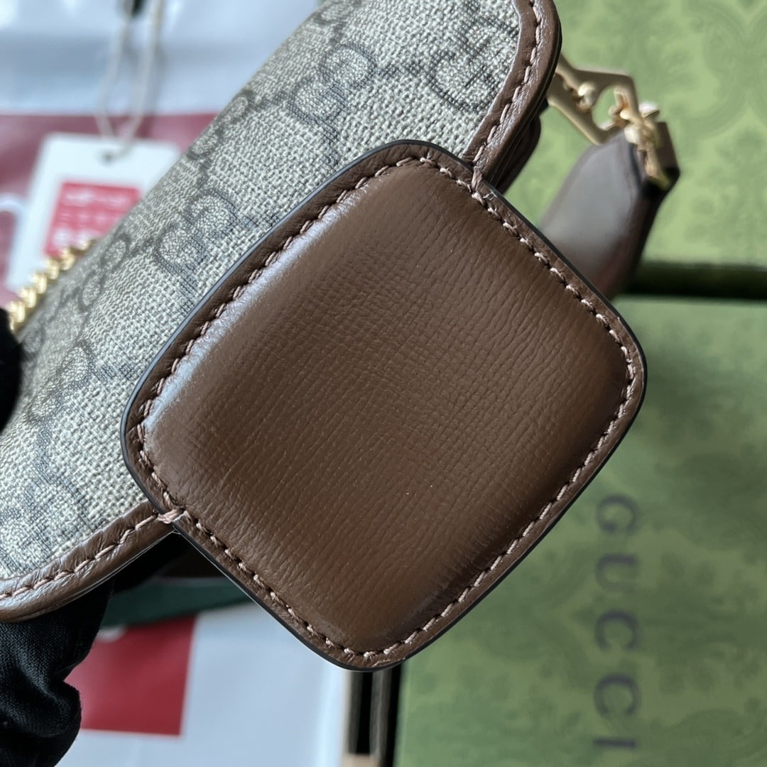 1:1 Replica Gucci Horsebit 1955 Strap Wallet Brown For Women, Women's Bags 4.7in/12cm GG 699760 HUHHG 8565 - Image 3