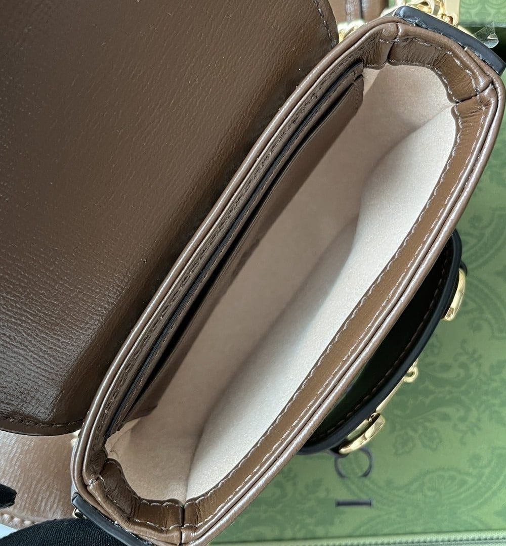 1:1 Replica Gucci Horsebit 1955 Strap Wallet Brown For Women, Women's Bags 4.7in/12cm GG ‎699760 HUHHG 8565