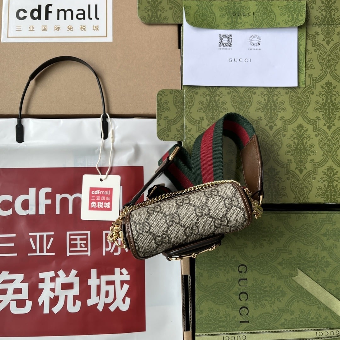 1:1 Replica Gucci Horsebit 1955 Strap Wallet Brown For Women, Women's Bags 4.7in/12cm GG 699760 HUHHG 8565 - Image 4