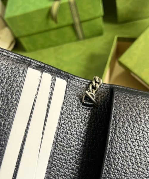 1:1 Replica Gucci Horsebit 1955 Wallet With Chain Beige And Blue For Women 7.5in/19cm GG