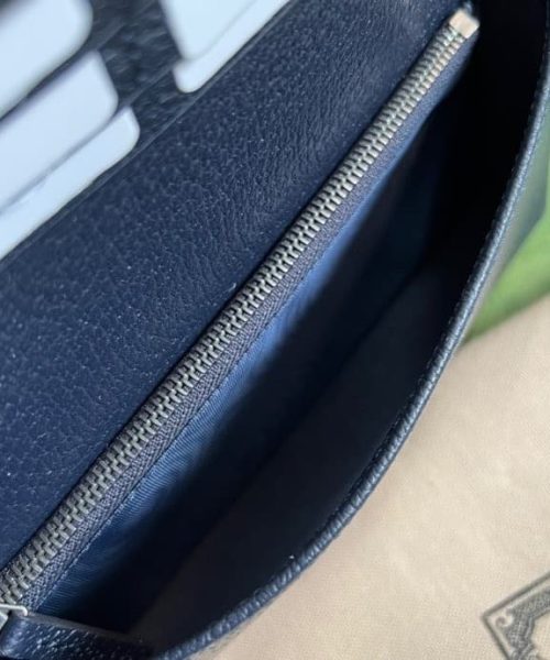 1:1 Replica Gucci Horsebit 1955 Wallet With Chain Beige And Blue For Women 7.5in/19cm GG