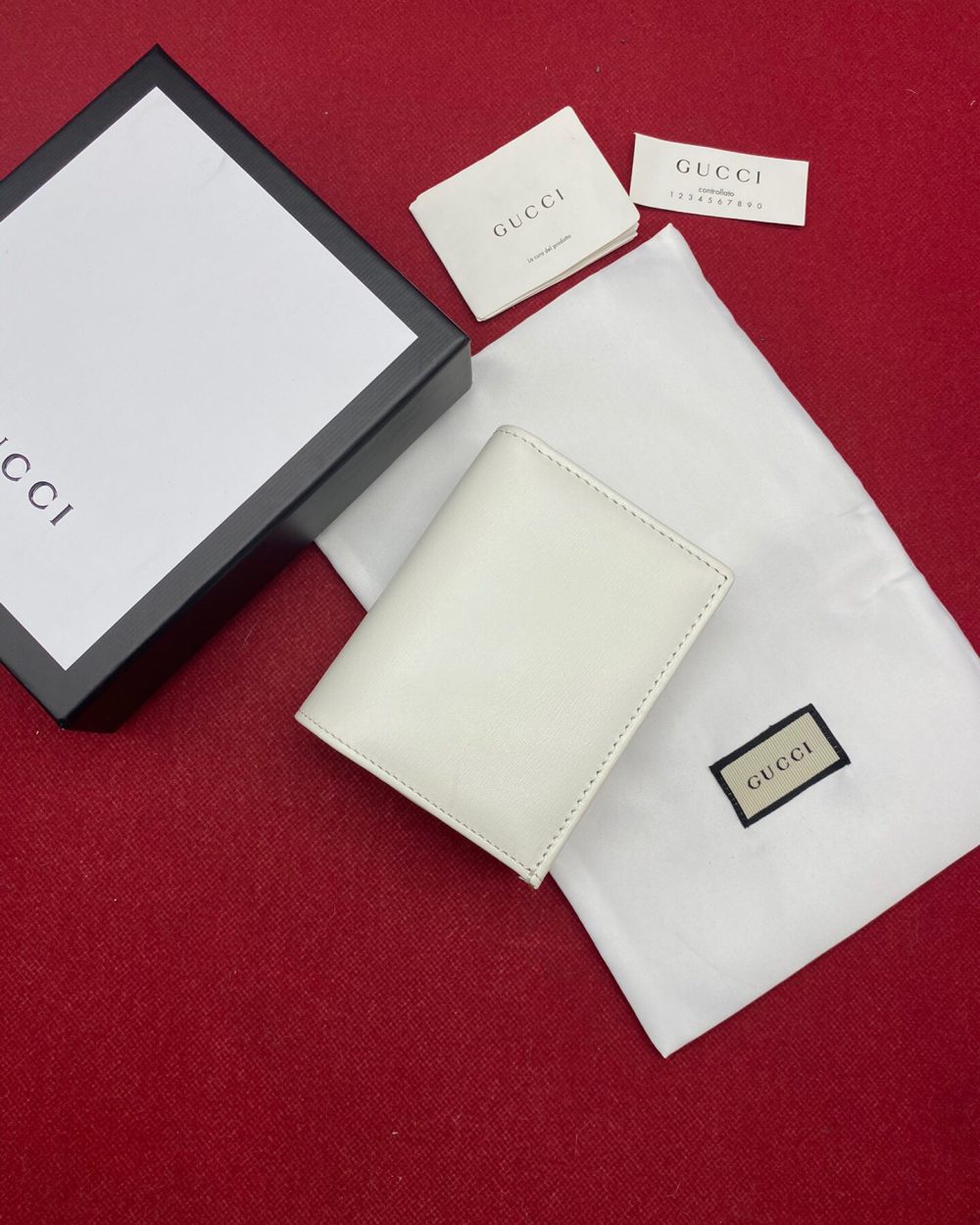 1:1 Replica Gucci Horsebit 1955 White Card Case Women's Wallet 11cm/4.3in GG ‎621887 0YK0G 9022
