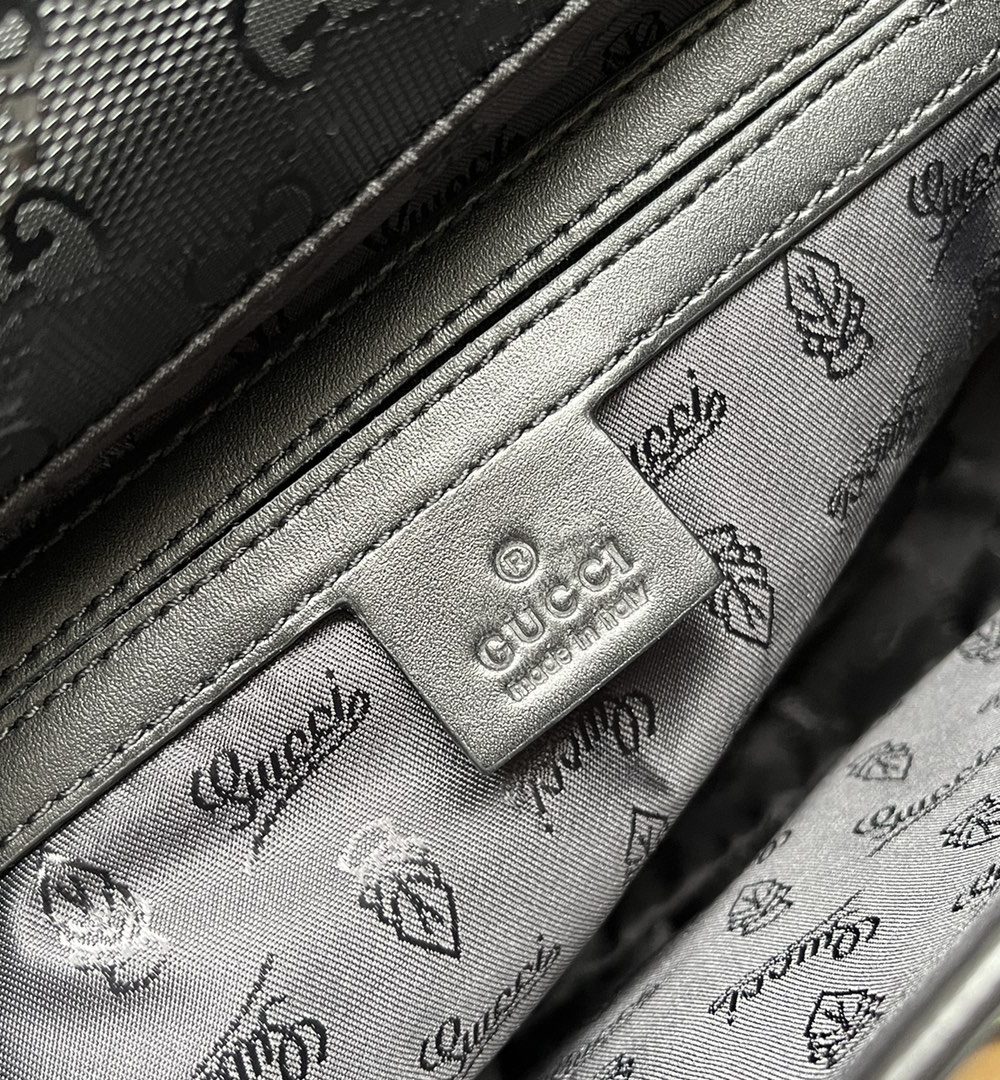 1:1 Replica Gucci Imprime Medium Messenger Bag Black For Women, Women's Bags 12in/30.5cm GG