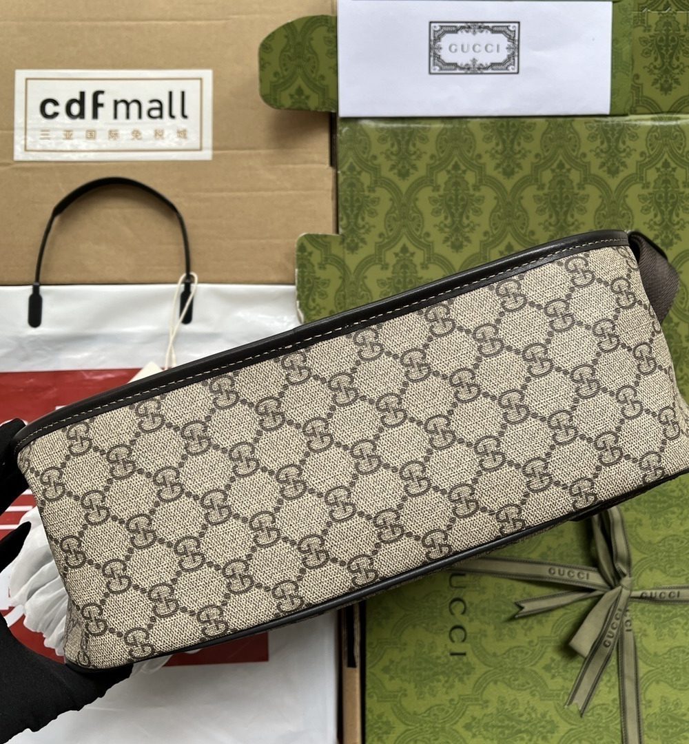 1:1 Replica Gucci Imprime Medium Messenger Bag Brown For Women, Women's Bags 12in/30.5cm GG