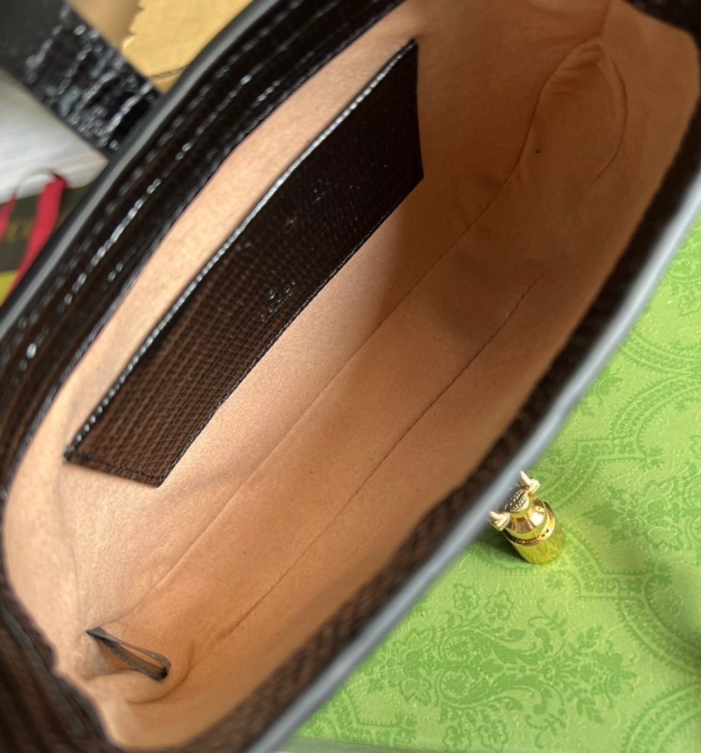 1:1 Replica Gucci Jackie 1961 Lizard Mini Bag Black For Women, Women's Bags 7.5in/19cm GG ‎675799 LUZ0G 1000