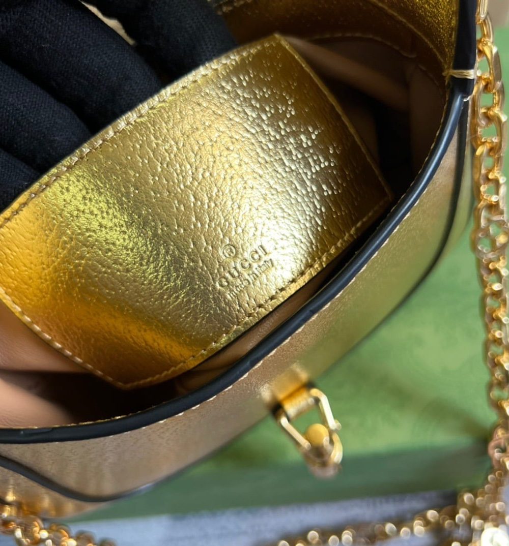 1:1 Replica Gucci Jackie 1961 Lizard Mini Bag Gold For Women, Women's Bags 7.5in/19cm GG ‎