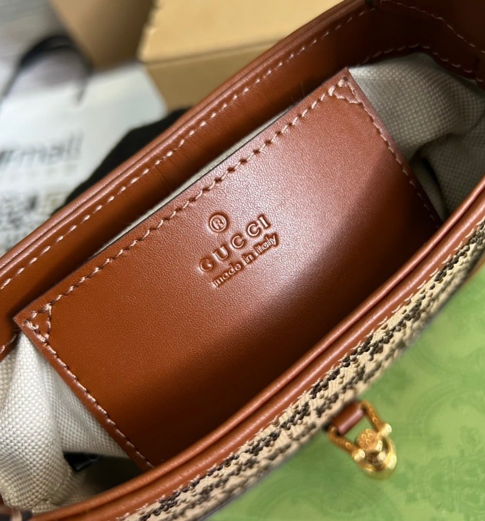 1:1 Replica Gucci Jackie 1961 Mini GG Shoulder Bag Beige For Women, Women's Bags 7.5in/19cm GG 675799 21HRG 2687