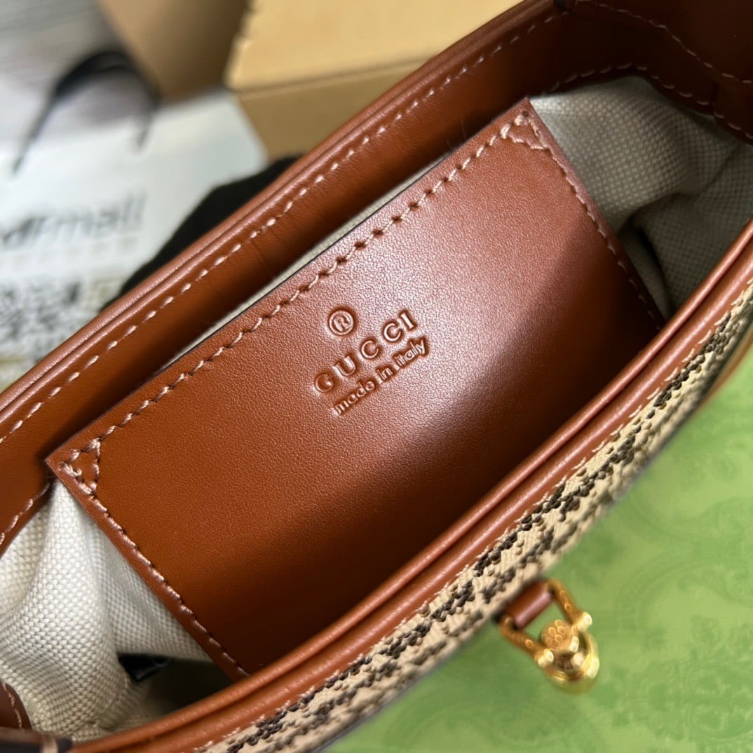 1:1 Replica Gucci Jackie 1961 Mini GG Shoulder Bag Beige For Women, Women's Bags 7.5in/19cm GG 675799 21HRG 2687 - Image 8