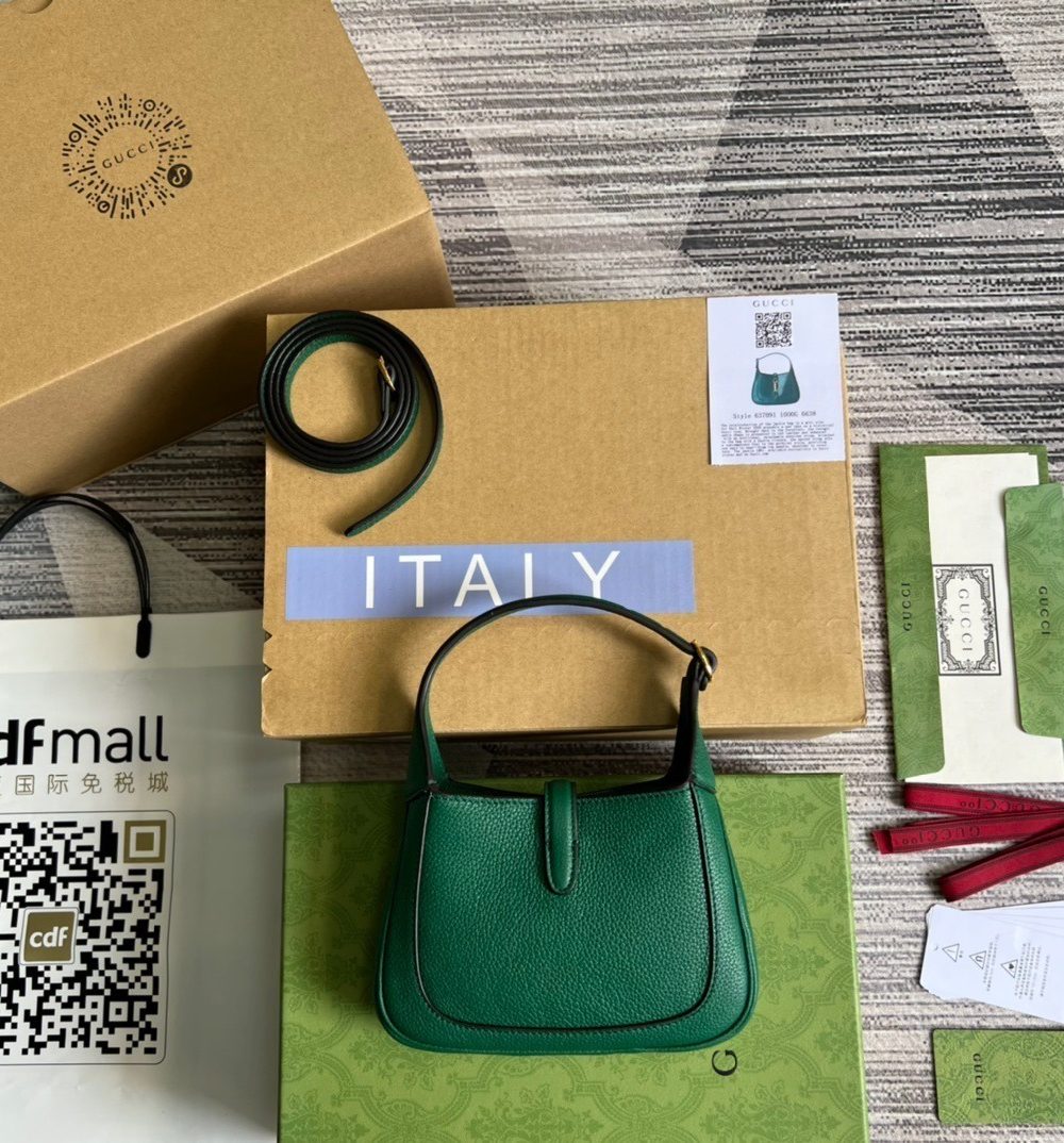 1:1 Replica Gucci Jackie 1961 Mini Shoulder Bag Green For Women, Women's Bags 7.5in/19cm GG