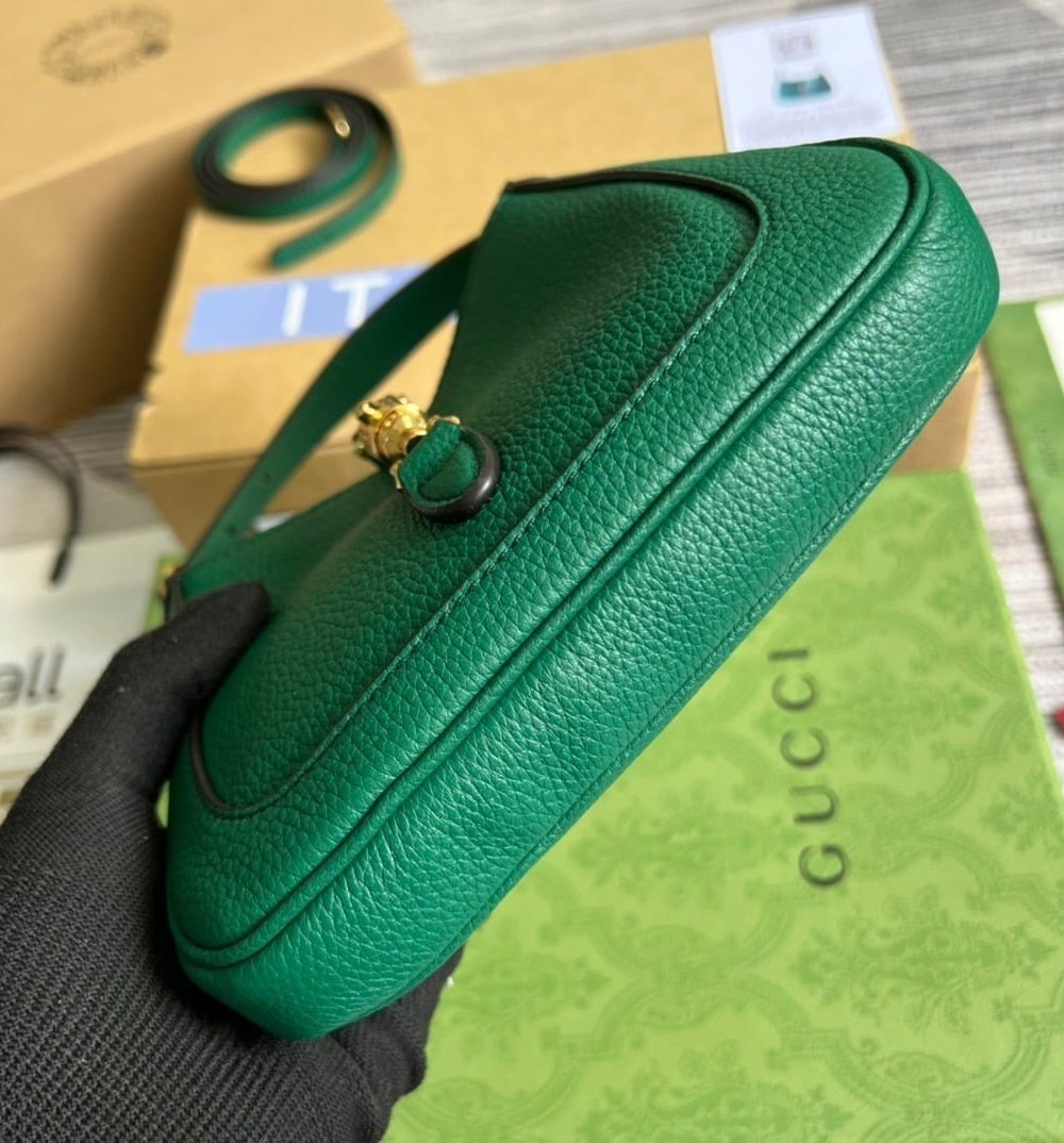 1:1 Replica Gucci Jackie 1961 Mini Shoulder Bag Green For Women, Women's Bags 7.5in/19cm GG