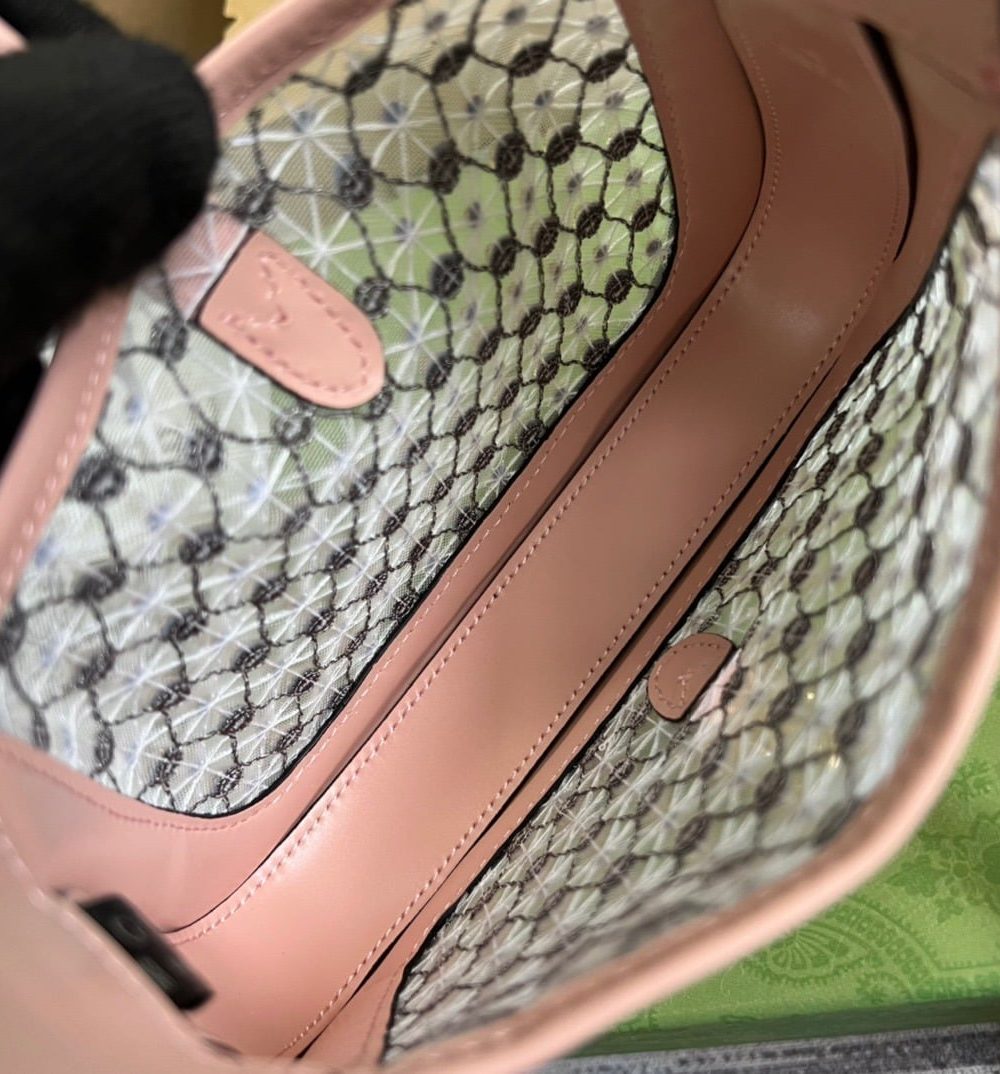 1:1 Replica Gucci Jackie 1961 Mini Shoulder Bag Light Pink For Women, Women's Bags 7.5in/19cm GG