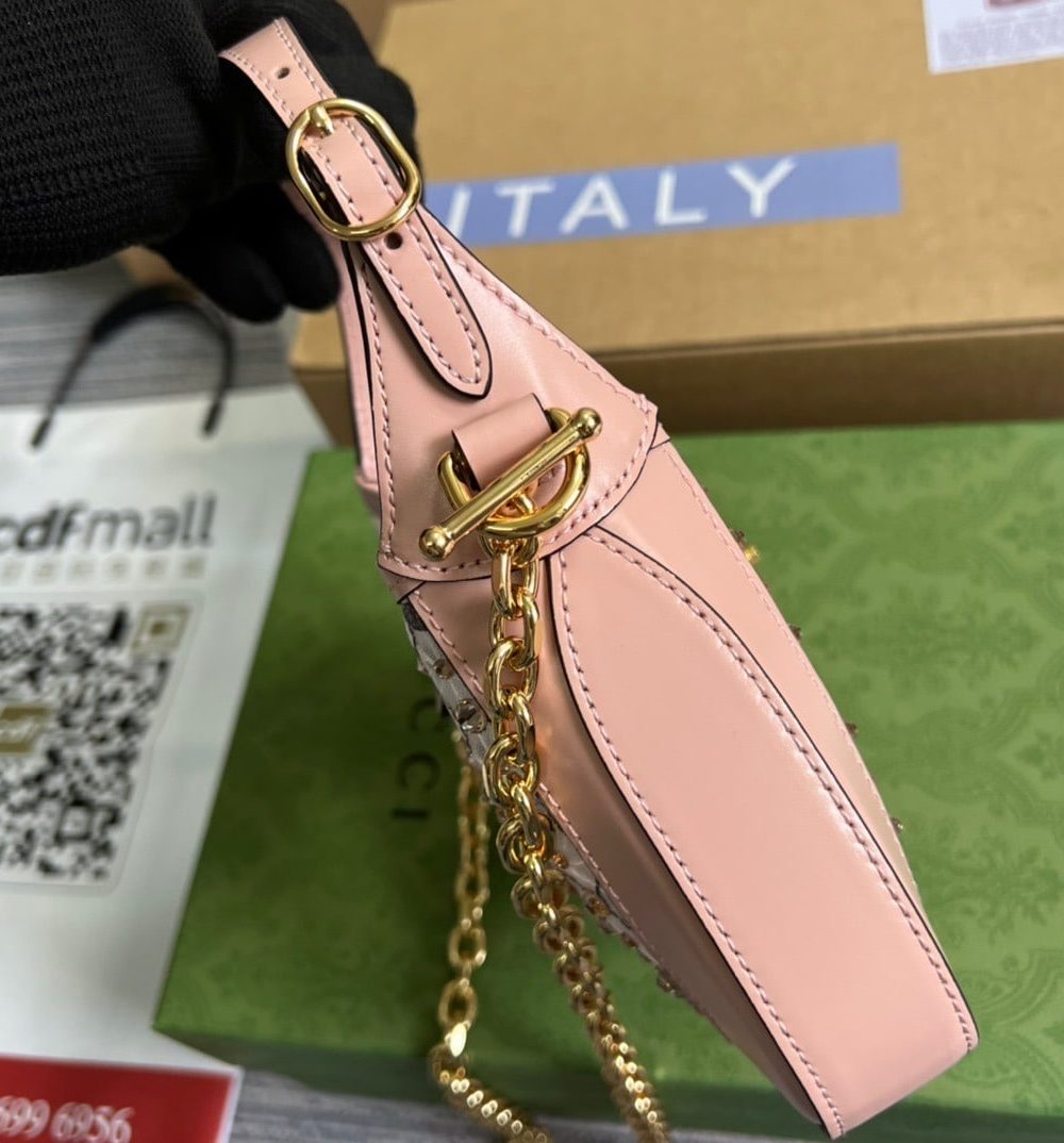 1:1 Replica Gucci Jackie 1961 Mini Shoulder Bag Light Pink For Women, Women's Bags 7.5in/19cm GG