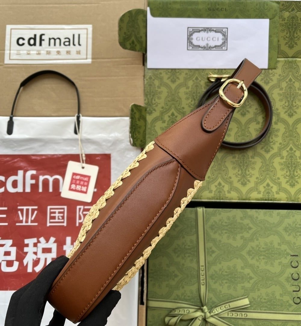 1:1 Replica Gucci Jackie 1961 Small Bag Beige And Brown For Women, Women's Bags 10.8in/27.5cm GG‎ ‎‎