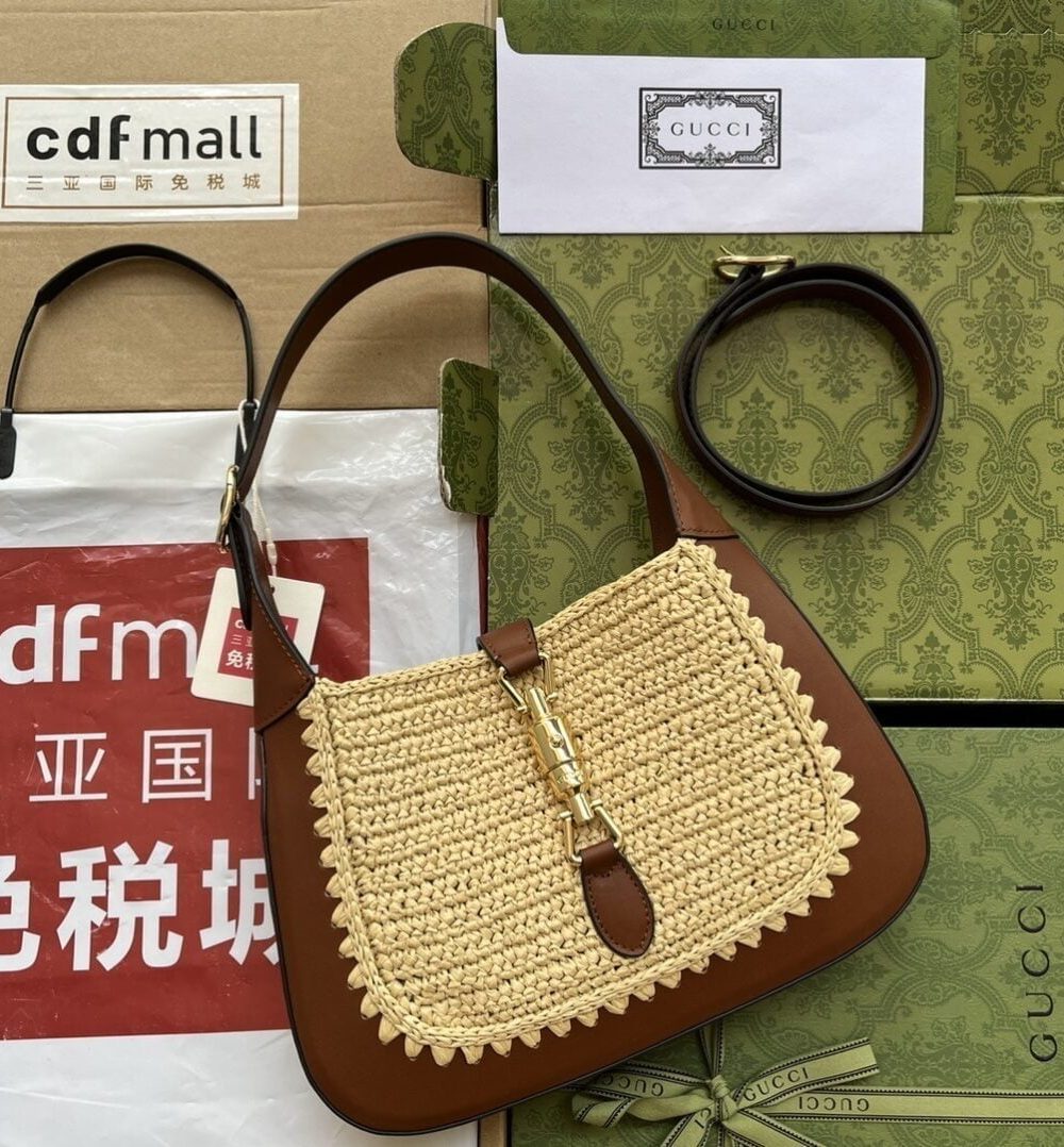 1:1 Replica Gucci Jackie 1961 Small Bag Beige And Brown For Women, Women's Bags 10.8in/27.5cm GG 
