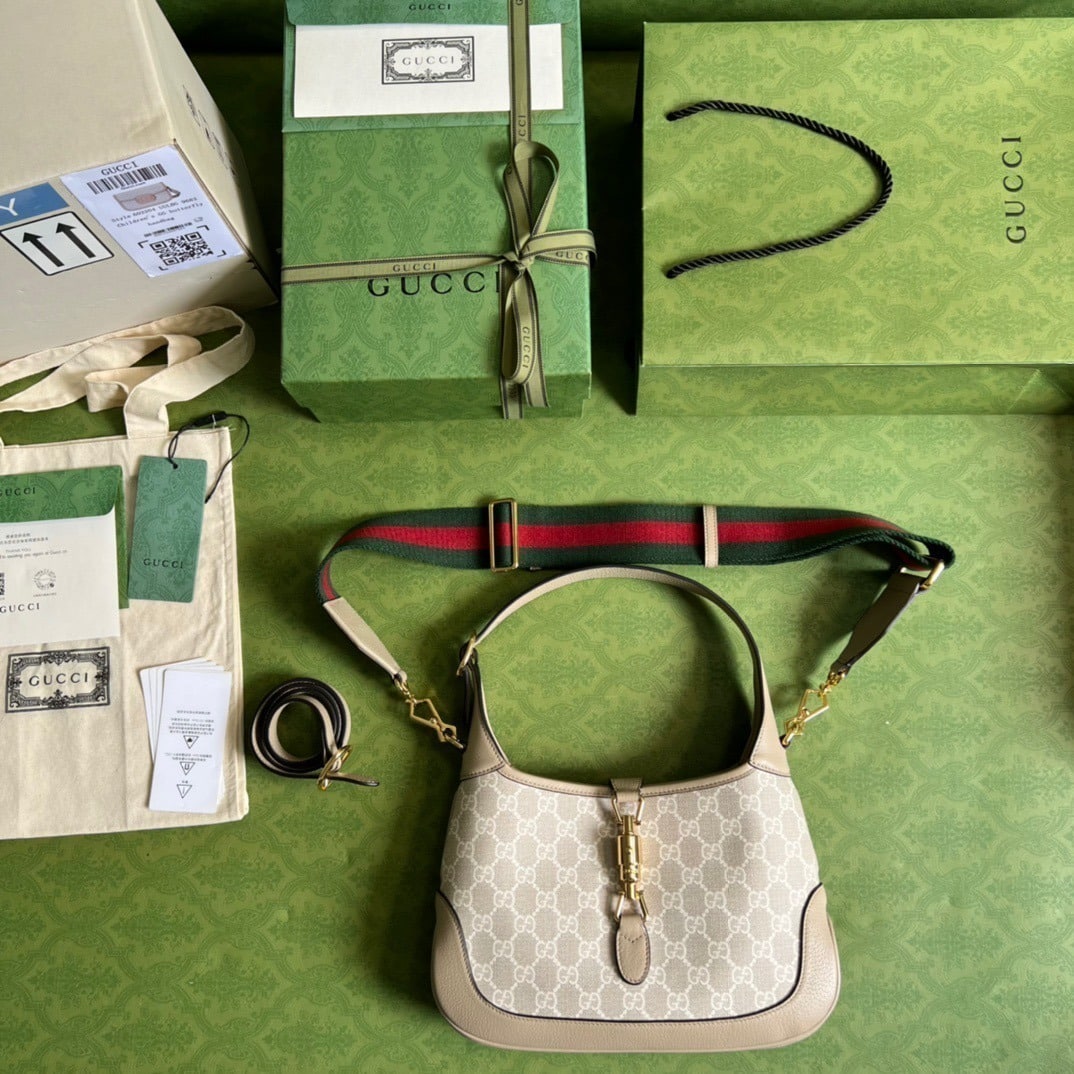 1:1 Replica Gucci Jackie 1961 Small GG Shoulder Bag Beige For Women, Women's Bags 11in/28cm GG 678843 UULAG 9682 - Image 4