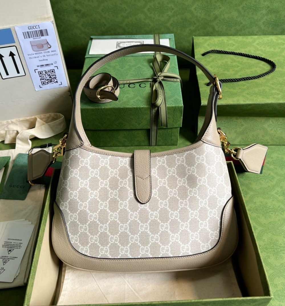 1:1 Replica Gucci Jackie 1961 Small GG Shoulder Bag Beige For Women, Women's Bags 11in/28cm GG ‎678843 UULAG 9682