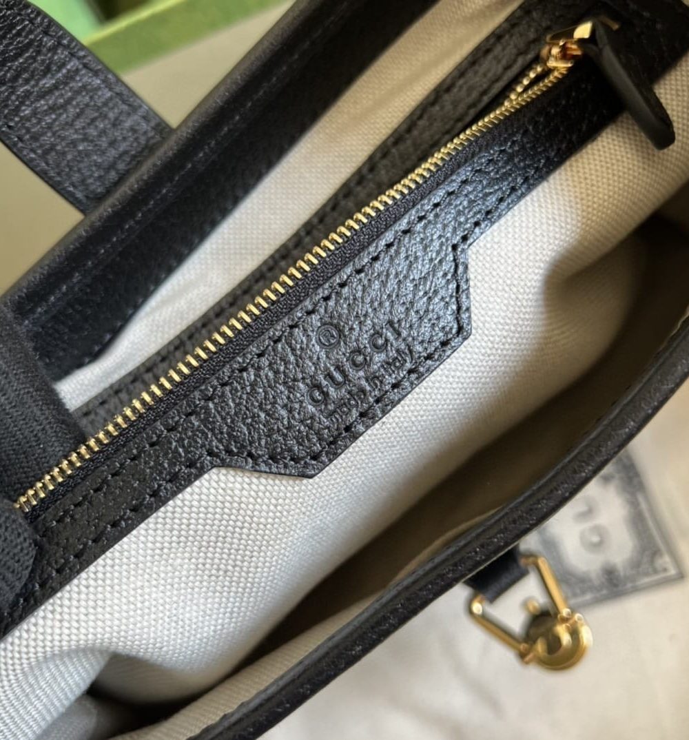 1:1 Replica Gucci Jackie 1961 Small Shoulder Bag Black And Ivory GG Denim Jacquard For Women 11in/28cm 678843 UN3AG 1294