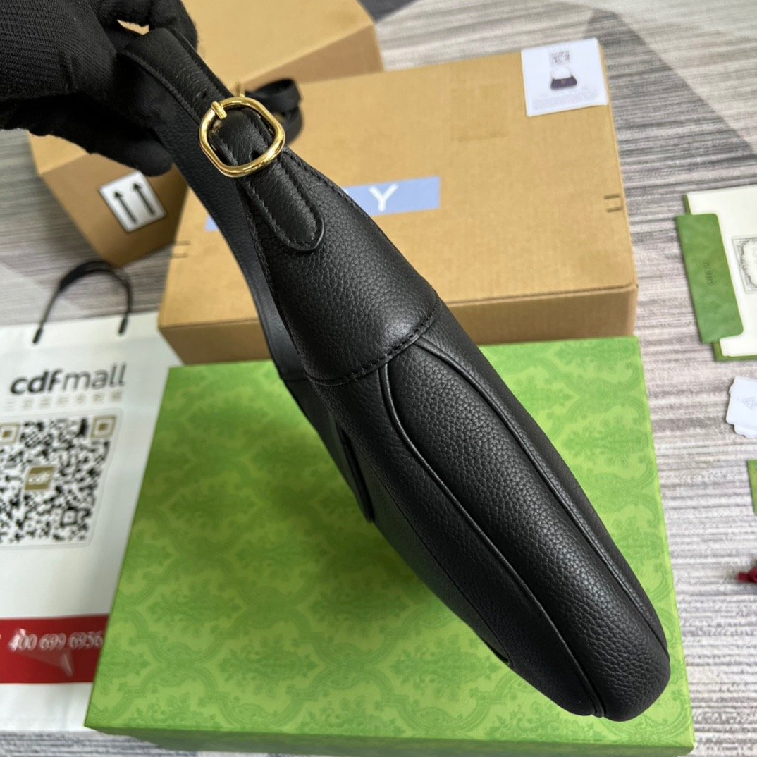 1:1 Replica Gucci Jackie 1961 Small Shoulder Bag Black For Women, Women's Bags 10.8in/28cm GG 636709 10O0G 1000 - Image 8