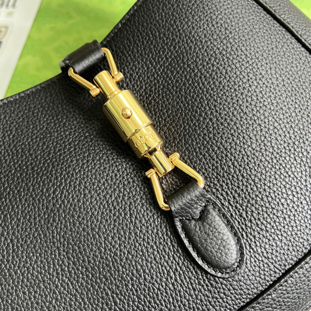 1:1 Replica Gucci Jackie 1961 Small Shoulder Bag Black For Women, Women's Bags 10.8in/28cm GG 636709 10O0G 1000 - Image 5