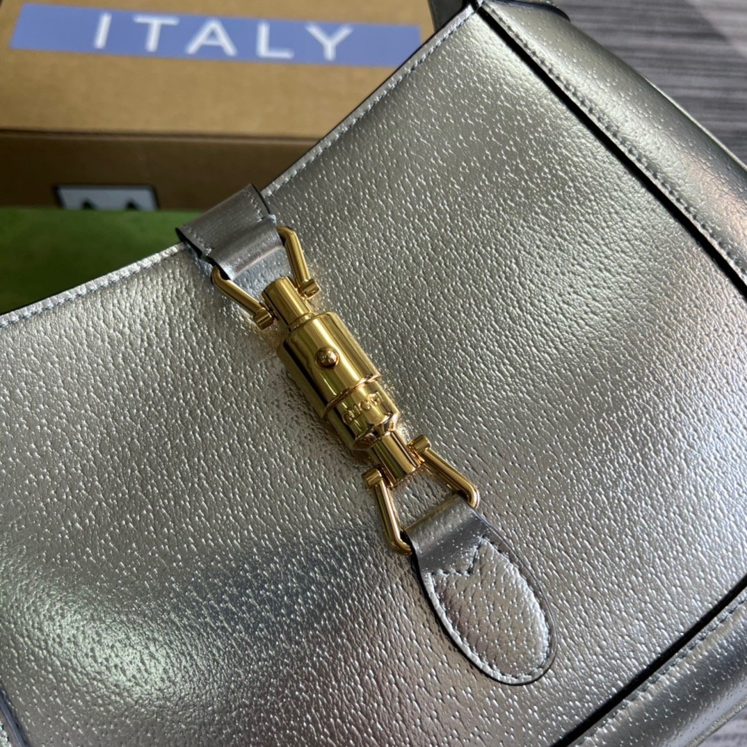 1:1 Replica Gucci Jackie 1961 Small Shoulder Bag Silver For Women, Women's Bags 10.8in/28cm GG - Image 7