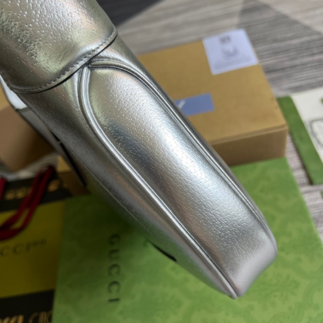 1:1 Replica Gucci Jackie 1961 Small Shoulder Bag Silver For Women, Women's Bags 10.8in/28cm GG - Image 13