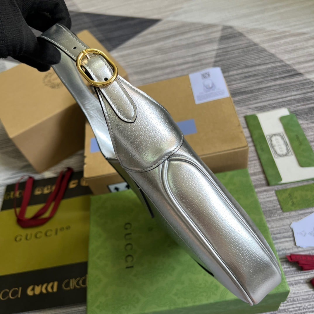 1:1 Replica Gucci Jackie 1961 Small Shoulder Bag Silver For Women, Women's Bags 10.8in/28cm GG - Image 9