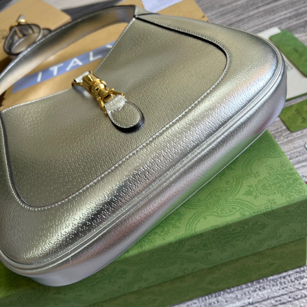 1:1 Replica Gucci Jackie 1961 Small Shoulder Bag Silver For Women, Women's Bags 10.8in/28cm GG - Image 12