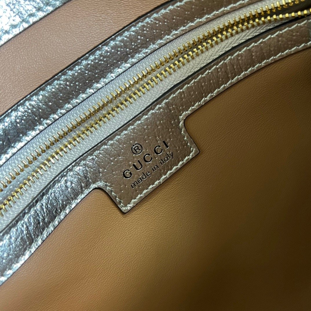 1:1 Replica Gucci Jackie 1961 Small Shoulder Bag Silver For Women, Women's Bags 10.8in/28cm GG - Image 4