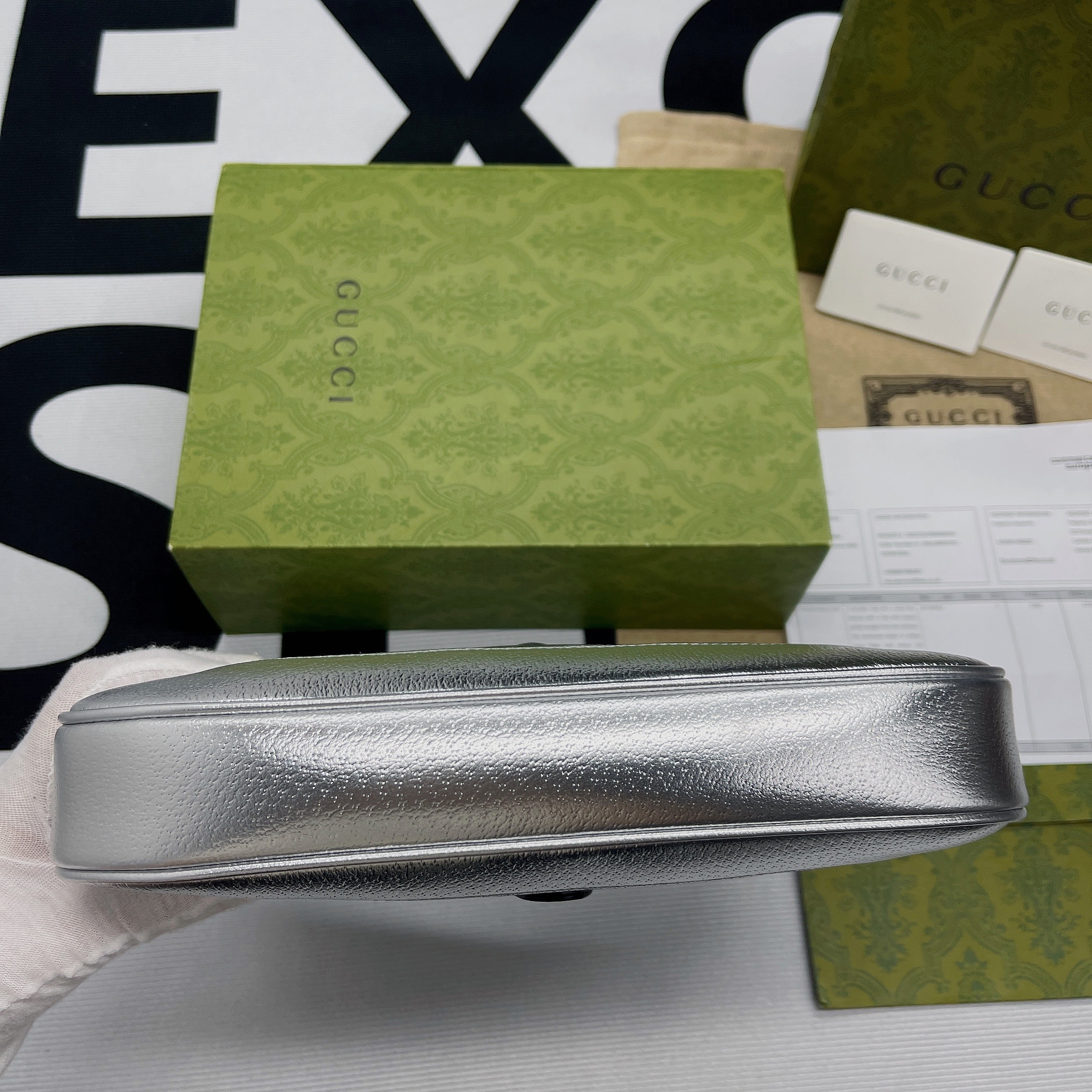 1:1 Replica Gucci Jackie 1961 Small Shoulder Bag Silver For Women, Women's Bags 10.8in/28cm GG - Image 10