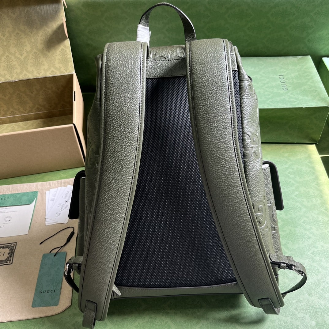 1:1 Replica Gucci Jumbo Gg Backpack Green Khaki/Black For Women 38.5cm / 15.1in 625770 AABZF 3341 - Image 8