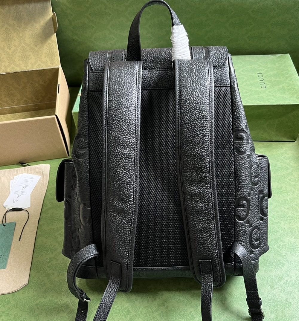 1:1 Replica Gucci Jumbo Gg Backpack Green Khaki/Black For Women 38.5cm / 15.1in 625770 AABZF 3341