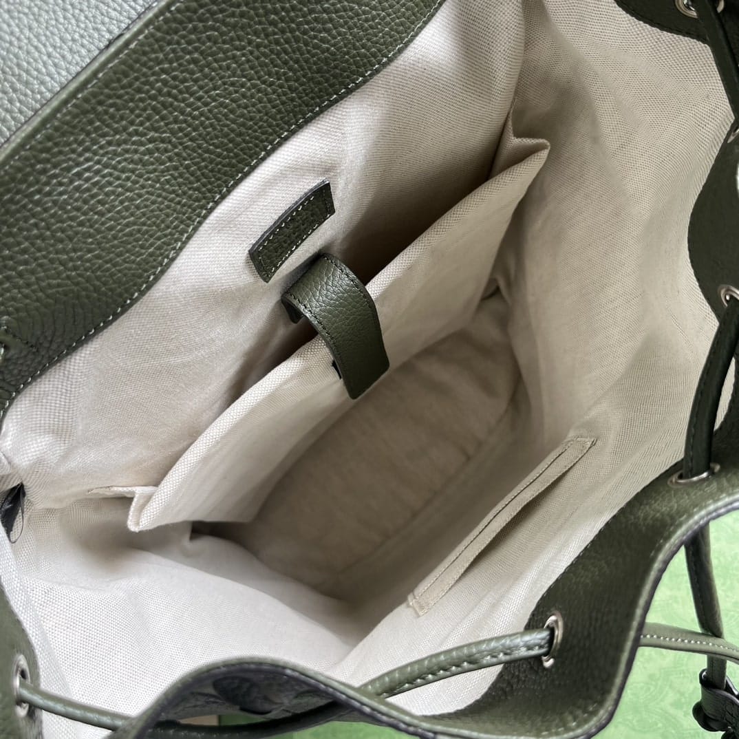 1:1 Replica Gucci Jumbo Gg Backpack Green Khaki/Black For Women 38.5cm / 15.1in 625770 AABZF 3341 - Image 7