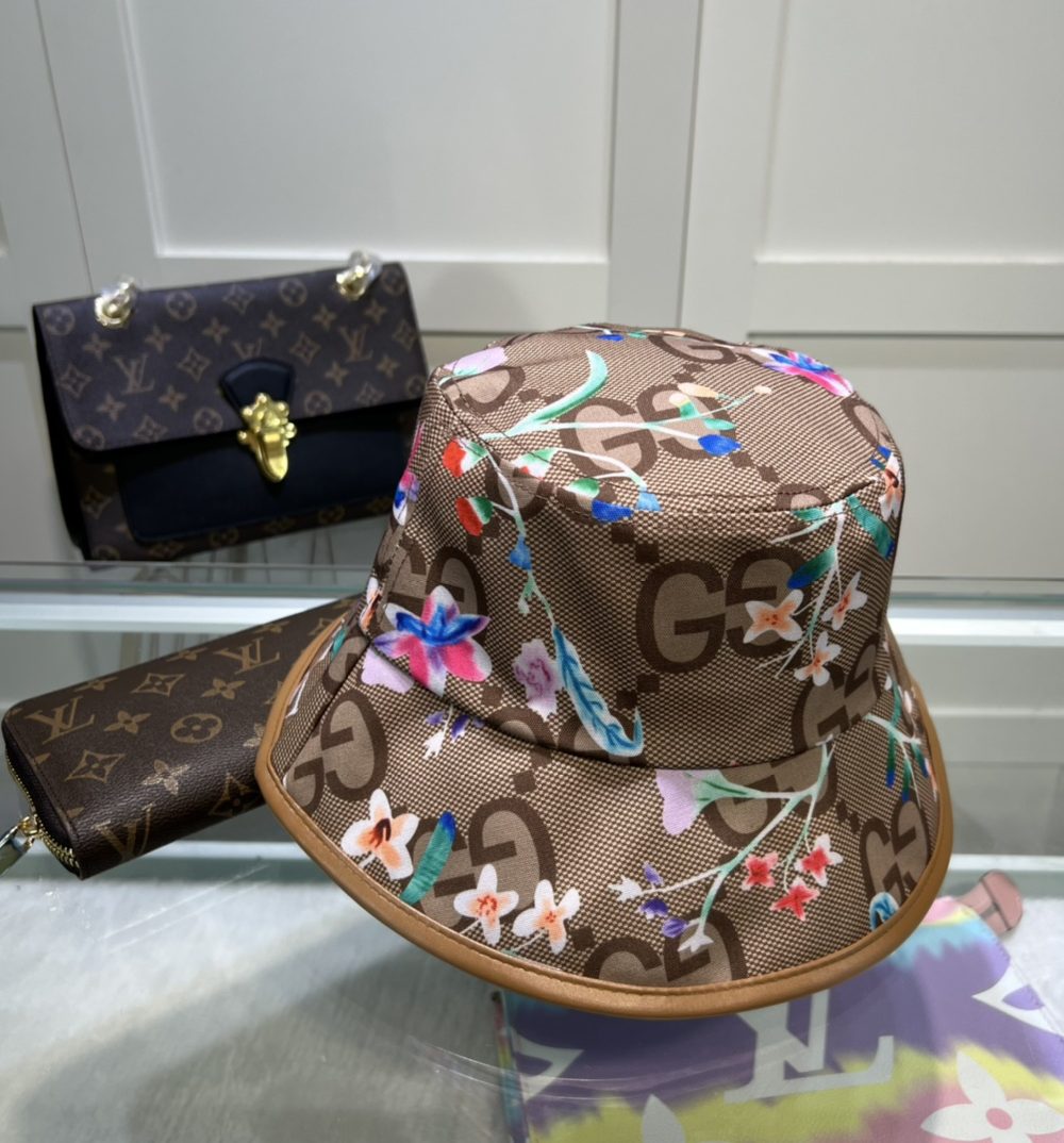 Gucci Jumbo GG Fedora Hat With Floral Embroidery Beige GG Hat ‎701842 3HAJM 2584