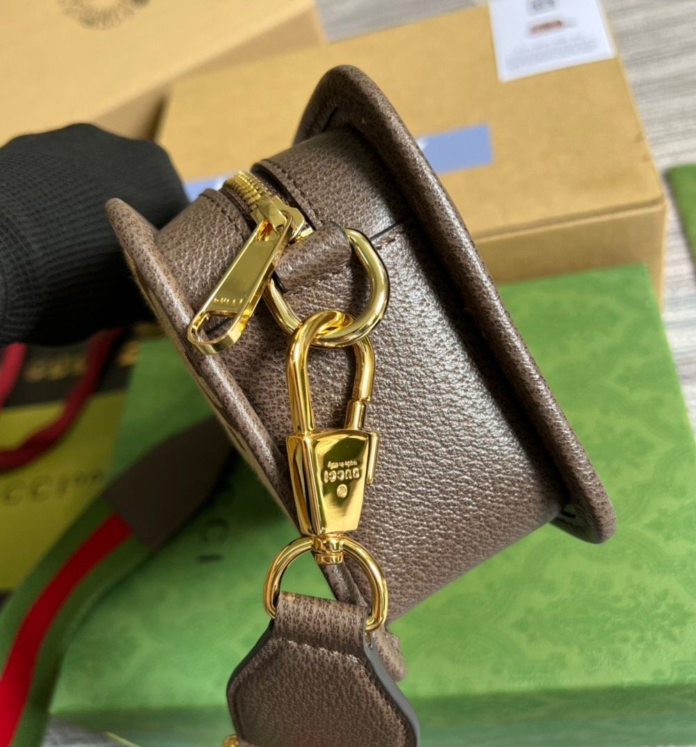 1:1 Replica Gucci Jumbo GG Mini Bag Camel And Ebony Jumbo GG Canvas For Women  8.9in/22.5cm GG 696075 UKMDG 2570