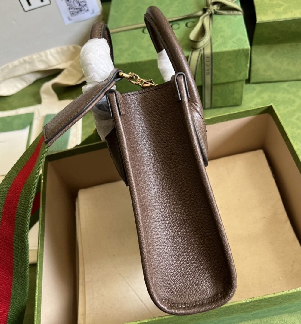 1:1 Replica Gucci Jumbo GG Mini Tote Bag Camel And Ebony Jumbo Canvas For Women  8in/20cm 699406 UKMDG 2570