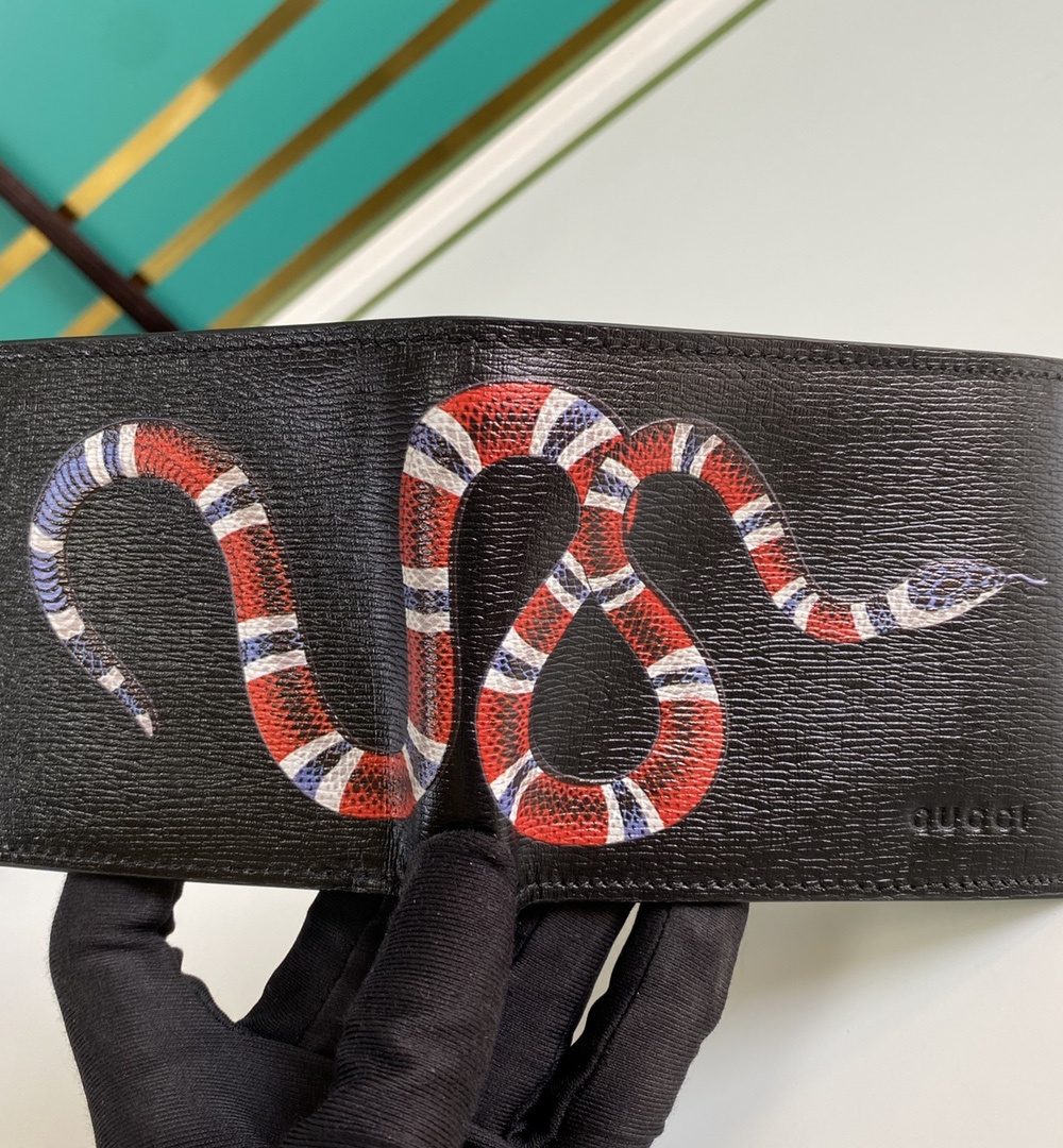 1:1 Replica Gucci Kingsnake Print GG Supreme Wallet For Men, Men's Wallet 11cm/4.5in GG ‎451268 K551N 1058