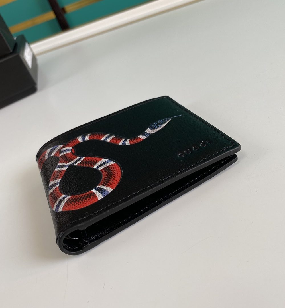 1:1 Replica Gucci Kingsnake Print GG Supreme Wallet For Men, Men's Wallet 11cm/4.5in GG ‎451268 K551N 1058