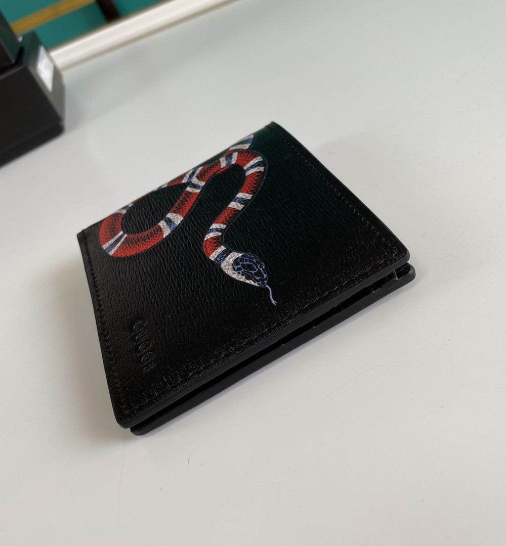 1:1 Replica Gucci Kingsnake Print GG Supreme Wallet For Men, Men's Wallet 11cm/4.5in GG ‎451268 K551N 1058